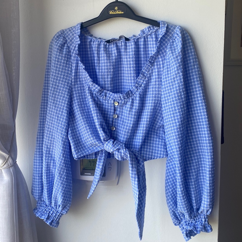 Gingham Zara crop top